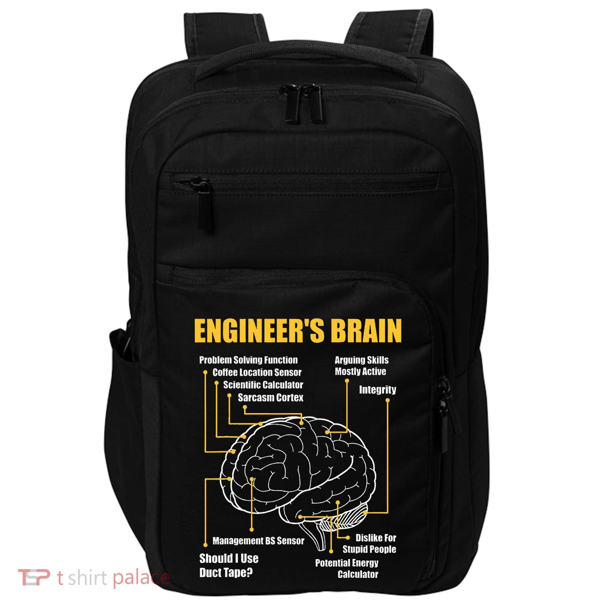 EngineerS Brain Funny Sarcastic Engineering Gift Short Sleeve Impact Tech Backpack