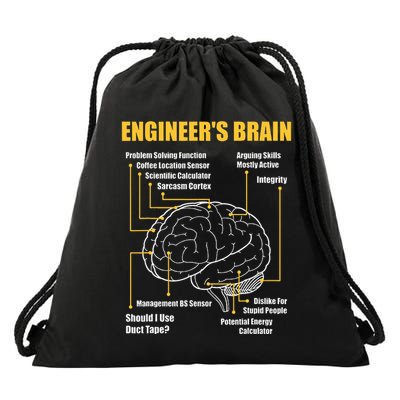 EngineerS Brain Funny Sarcastic Engineering Gift Short Sleeve Drawstring Bag