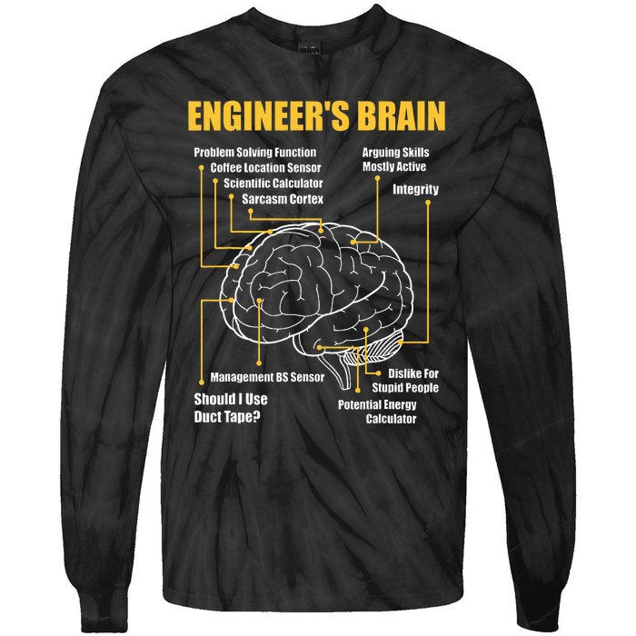 EngineerS Brain Funny Sarcastic Engineering Gift Short Sleeve Tie-Dye Long Sleeve Shirt