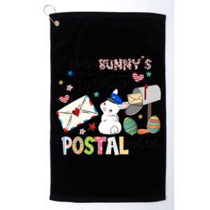 Everyday Bunny's Favorite Postal Worker Bunny Easter Day Gift Idea Platinum Collection Golf Towel