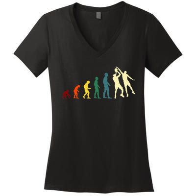 Evolution Basketball Funny Novelty Gift Idea Women's V-Neck T-Shirt