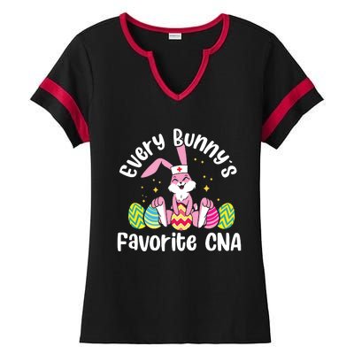 Everybody Bunnys Favorite Cna Cute Easter Day Nurse Ladies Halftime Notch Neck Tee