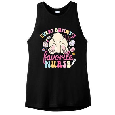 Every BunnyS Favorite Nurse Easter Day Ladies PosiCharge Tri-Blend Wicking Tank