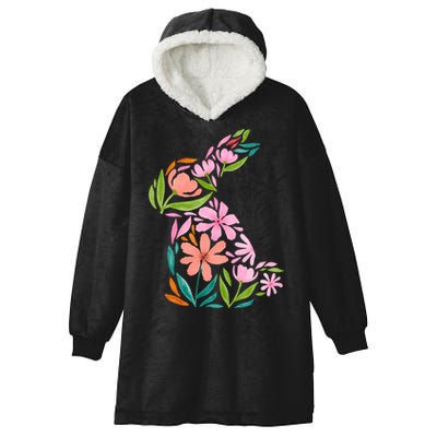 Easter Bunny Flower Holiday Hooded Wearable Blanket