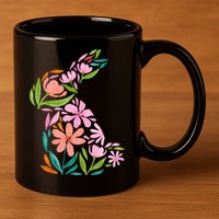 Easter Bunny Flower Holiday 11oz C Handle Ceramic Mug