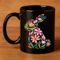 Easter Bunny Flower Holiday 11oz C Handle Ceramic Mug