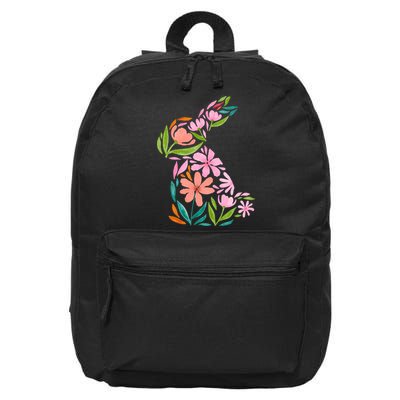 Easter Bunny Flower Holiday 16 in Basic Backpack