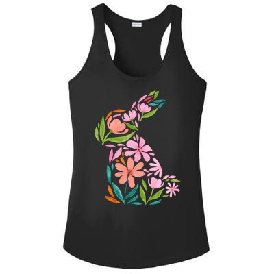 Easter Bunny Flower Holiday Ladies PosiCharge Competitor Racerback Tank