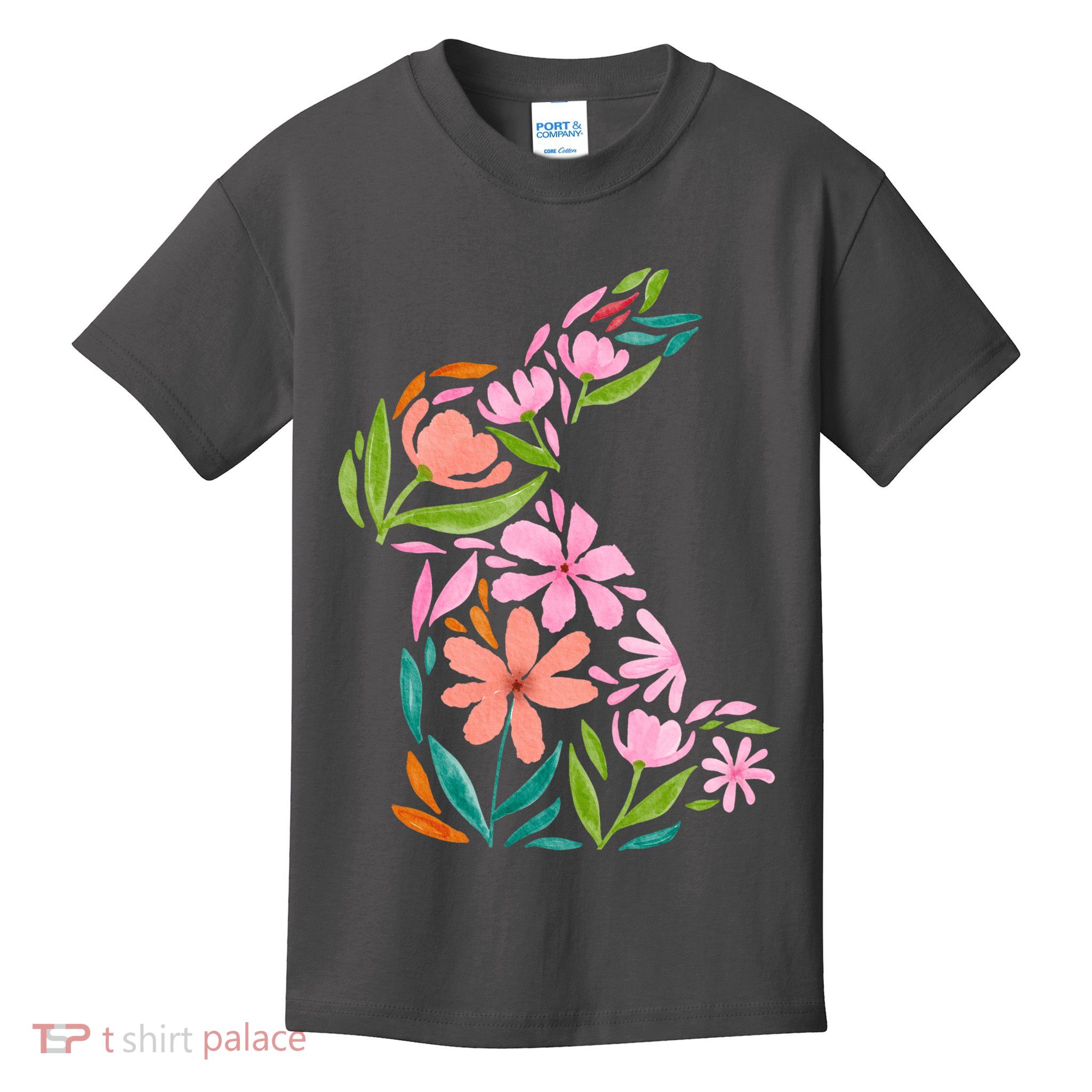 Easter Bunny Flower Holiday Kids T-Shirt