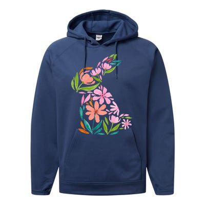 Easter Bunny Flower Holiday Performance Fleece Hoodie