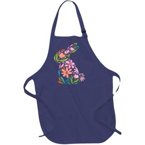 Easter Bunny Flower Holiday Full-Length Apron With Pockets