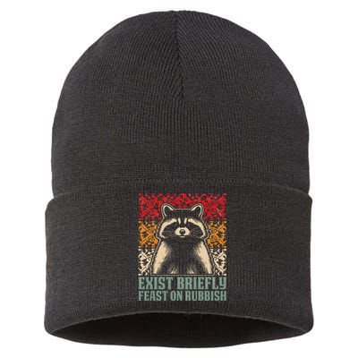 Exist Briefly Feast On Rubbish Raccoon Sustainable Knit Beanie