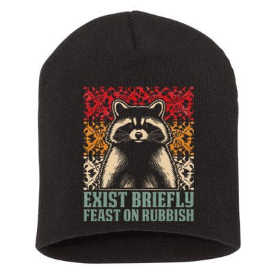 Exist Briefly Feast On Rubbish Raccoon Short Acrylic Beanie