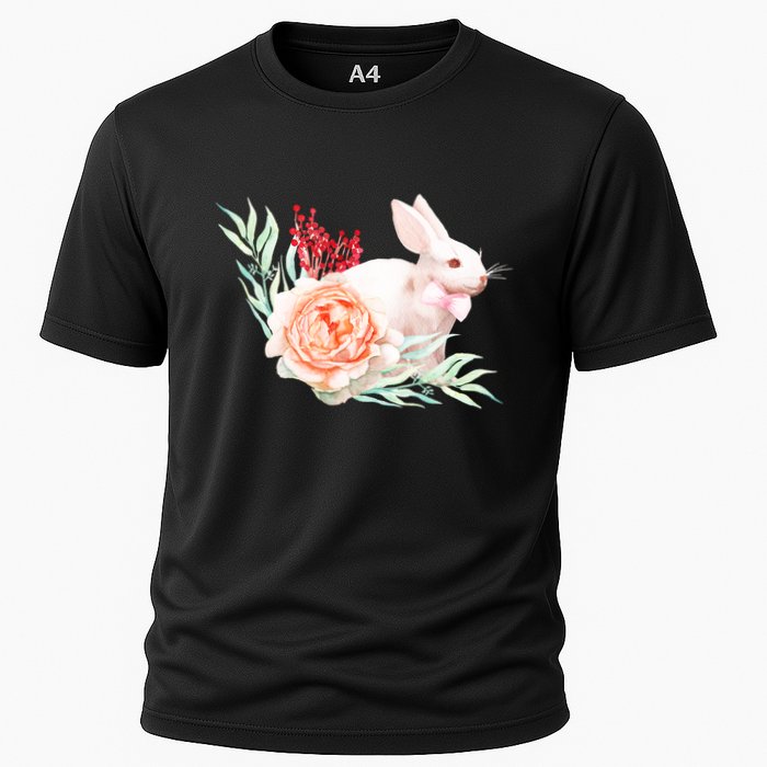 Easter Bunny Flower Spring Art Cooling Performance Crew T-Shirt