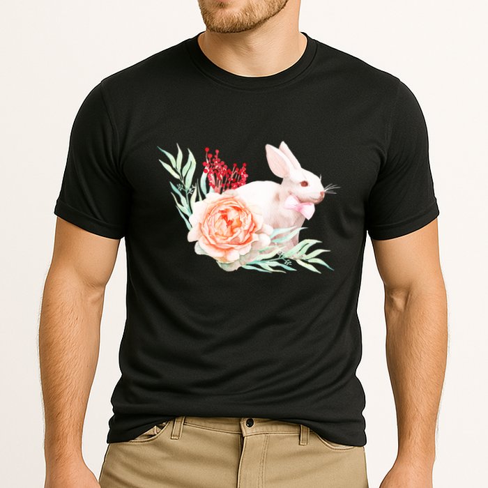 Easter Bunny Flower Spring Art Cooling Performance Crew T-Shirt