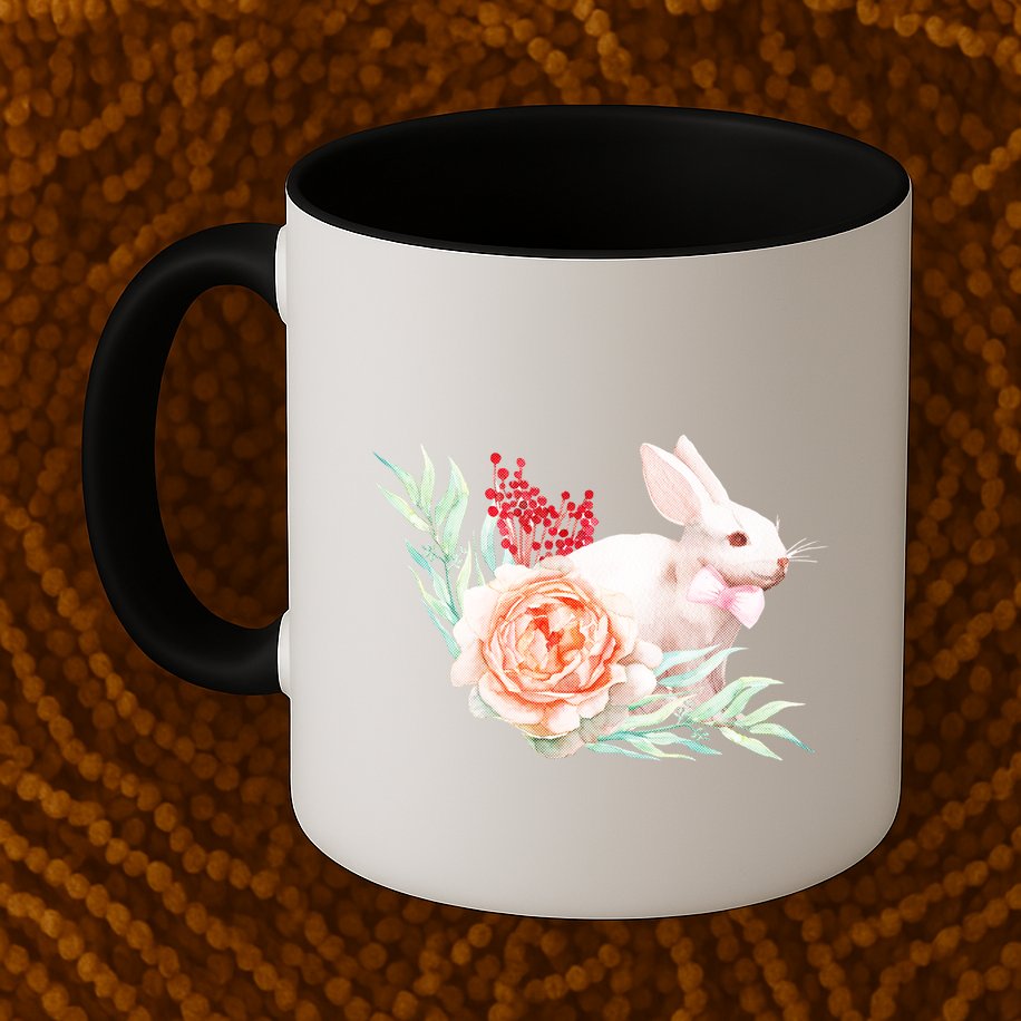 Easter Bunny Flower Spring Art Mug