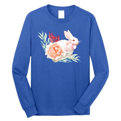 Easter Bunny Flower Spring Art Long Sleeve Shirt