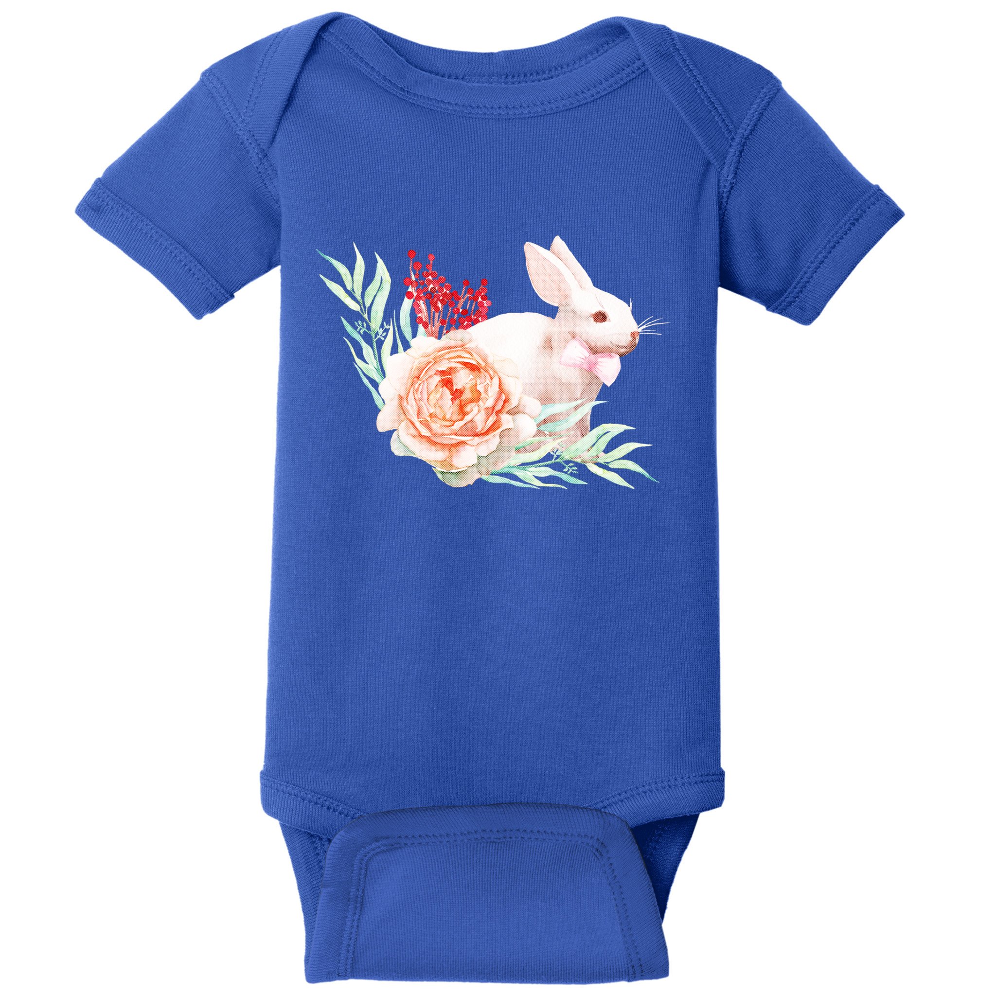 Easter Bunny Flower Spring Art Baby Bodysuit