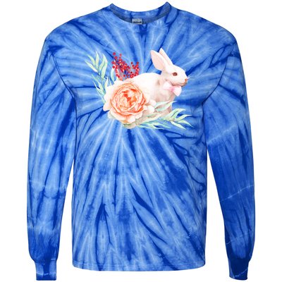 Easter Bunny Flower Spring Art Tie-Dye Long Sleeve Shirt