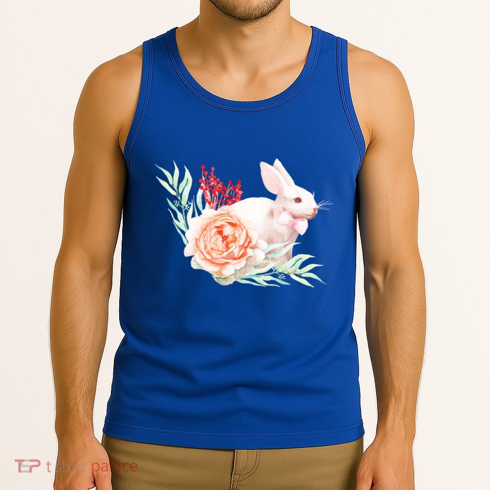 Easter Bunny Flower Spring Art Tank Top