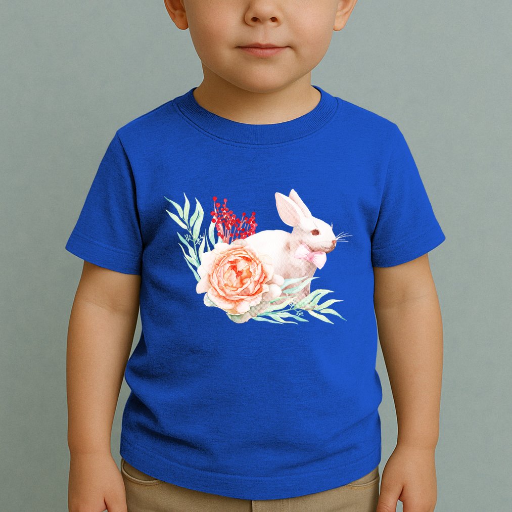 Easter Bunny Flower Spring Art Toddler T-Shirt