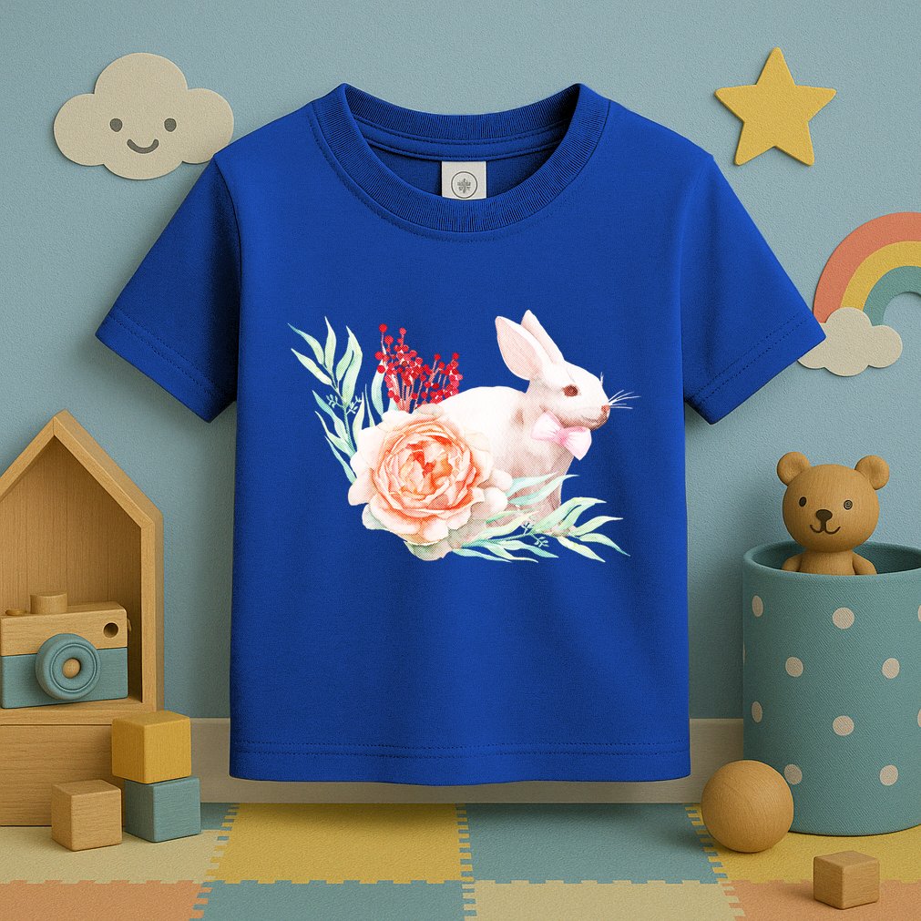 Easter Bunny Flower Spring Art Toddler T-Shirt