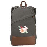 Easter Bunny Flower Spring Art Cotton Canvas Backpack