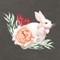 Easter Bunny Flower Spring Art Cotton Canvas Backpack