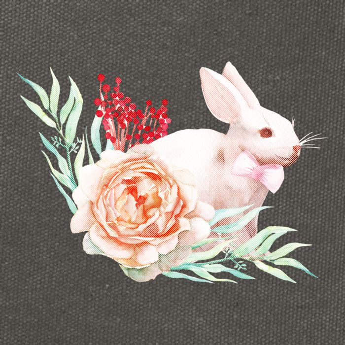 Easter Bunny Flower Spring Art Cotton Canvas Backpack