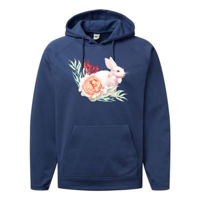 Easter Bunny Flower Spring Art Performance Fleece Hoodie