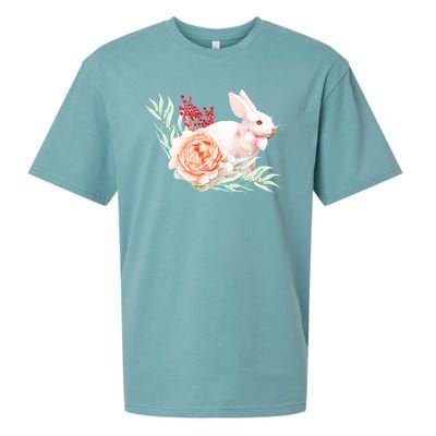 Easter Bunny Flower Spring Art Sueded Cloud Jersey T-Shirt