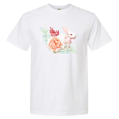 Easter Bunny Flower Spring Art Garment-Dyed Heavyweight T-Shirt