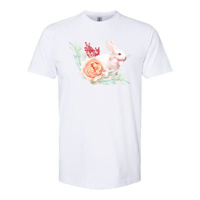 Easter Bunny Flower Spring Art Softstyle CVC T-Shirt