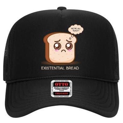 Existential Bread Funny Cute Kawaii Existential Dread High Crown Mesh Back Trucker Hat