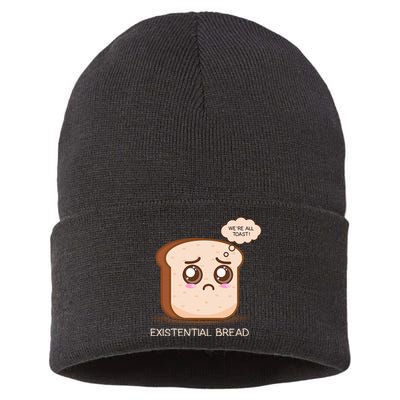 Existential Bread Funny Cute Kawaii Existential Dread Sustainable Knit Beanie