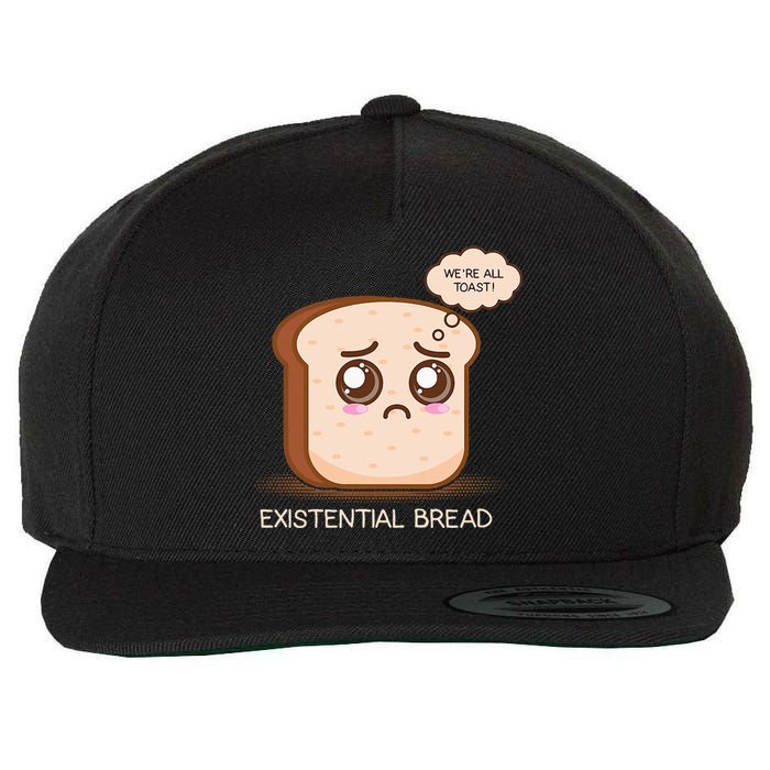 Existential Bread Funny Cute Kawaii Existential Dread Wool Snapback Cap