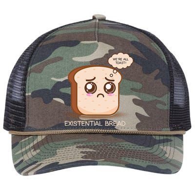 Existential Bread Funny Cute Kawaii Existential Dread Retro Rope Trucker Hat Cap