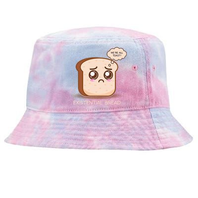 Existential Bread Funny Cute Kawaii Existential Dread Tie-Dyed Bucket Hat