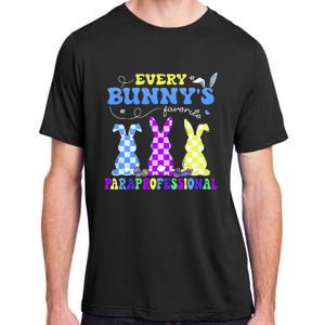 Every BunnyS Favorite Paraprofessional Groovy Easter Rabbit Adult ChromaSoft Performance T-Shirt