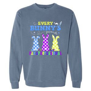 Every BunnyS Favorite Paraprofessional Groovy Easter Rabbit Garment-Dyed Sweatshirt