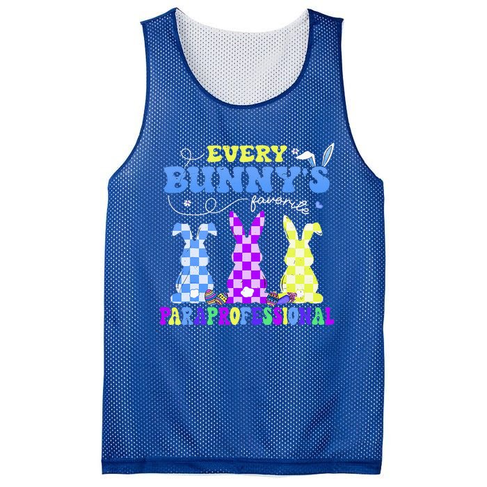 Every BunnyS Favorite Paraprofessional Groovy Easter Rabbit Mesh Reversible Basketball Jersey Tank