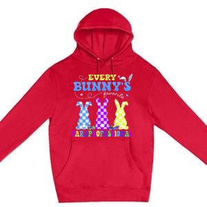 Every BunnyS Favorite Paraprofessional Groovy Easter Rabbit Premium Pullover Hoodie