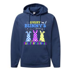 Every BunnyS Favorite Paraprofessional Groovy Easter Rabbit Performance Fleece Hoodie