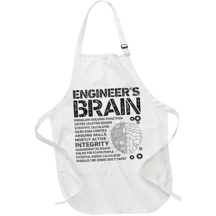 Engineer's Brain Funny Process Engineer Engineering Gift Full-Length Apron With Pockets