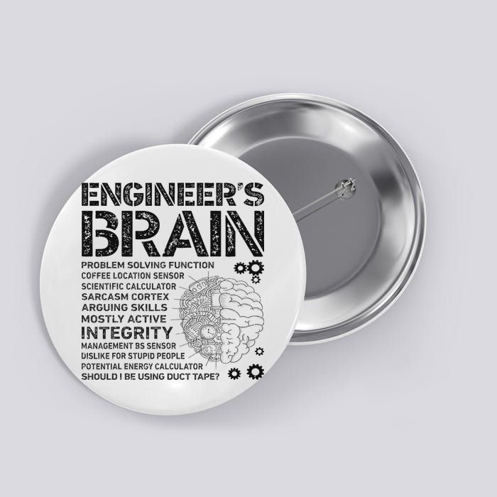 Engineer's Brain Funny Process Engineer Engineering Gift Button