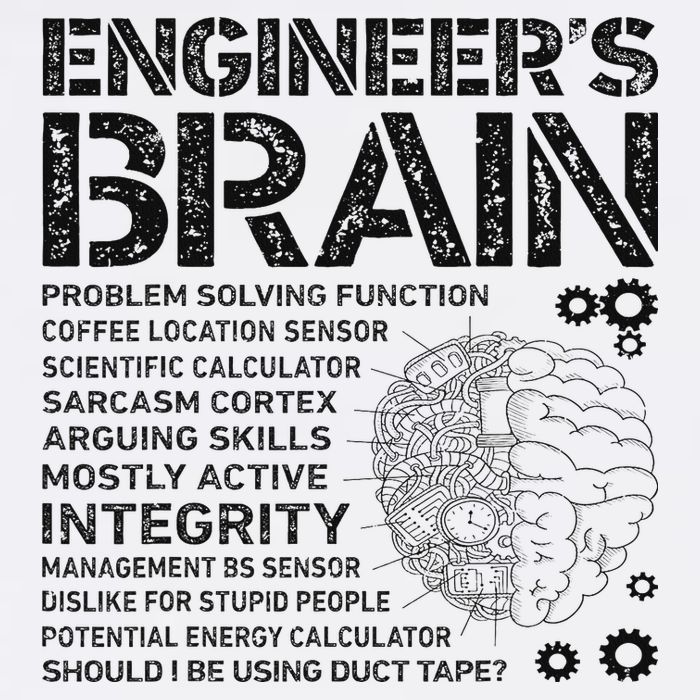 Engineer's Brain Funny Process Engineer Engineering Gift Mousepad