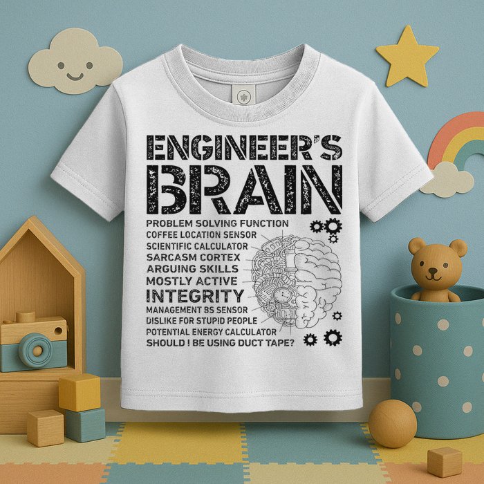 Engineer's Brain Funny Process Engineer Engineering Gift Toddler T-Shirt