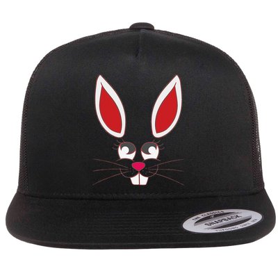 Easter Bunny Face Easter Funny Women Easter Egg Flatbill Hat