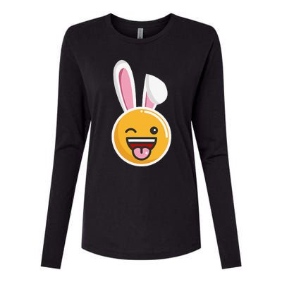 Easter Bunny Funny Egg Ears N Nose Tongue Out Cute Womens Cotton Relaxed Long Sleeve T-Shirt