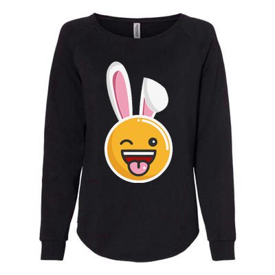 Easter Bunny Funny Egg Ears N Nose Tongue Out Cute Womens California Wash Sweatshirt